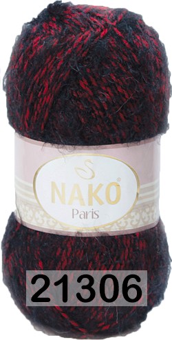 Пряжа Nako Paris 21306 красно серый мулине