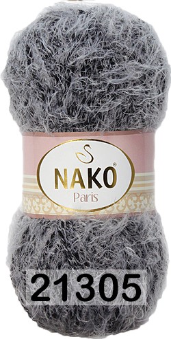 Пряжа Nako Paris 21305 ЧЕРН.СЕРЫЙ МУЛИНЕ