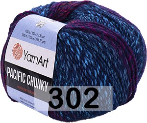 Пряжа YarnArt Pacific Chunky 302 бордово-синий