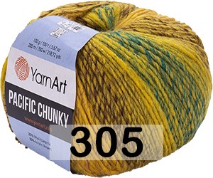 Пряжа YarnArt Pacific Chunky 305 желто-зеленый