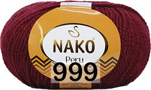 Пряжа Nako Peru 00999 бордовый
