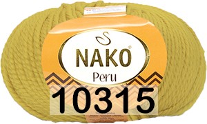 Пряжа Nako Peru 10315 желтый
