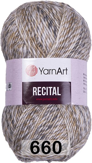 Пряжа YarnArt recital 660 БЕЖ.СЕРЫЙ