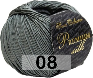 Пряжа Сеам Premium Silk 08 серый