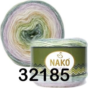 Пряжа Nako Peru Color 32185 беж.-св.сирень-зеленовато-сер.