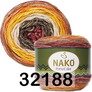 Пряжа Nako Peru Color 32188 беж.терракот. коричн.бордо.т.желт.