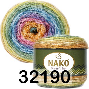 Пряжа Nako Peru Color 32190 терракот.-роз. гол.-зел.-оливк.