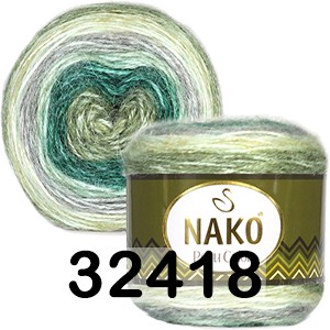 Пряжа Nako Peru Color 32418 мятн.изумруд.сер.