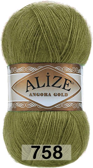 Пряжа Alize Angora Gold 758 оливковый