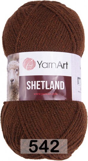 Пряжа YarnArt Shetland 542 коричневый