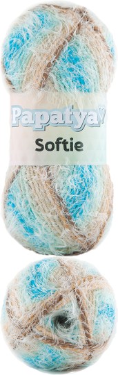 Пряжа Kamgarn Softie Papatya 704 БЕЛО.КОРИЧН.ГОЛУБ.