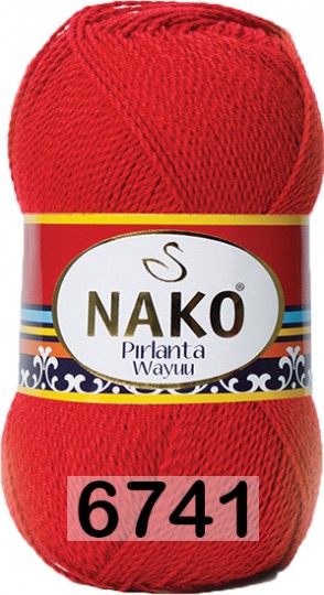 Пряжа Nako Pirlanta Wayuu 06741 маковый