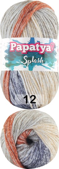 Пряжа Kamgarn SPLASH PAPATYA 12 сер.беж.кирпичный
