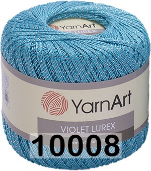 Пряжа YarnArt violet lurex 10008 бирюзовый с серебром