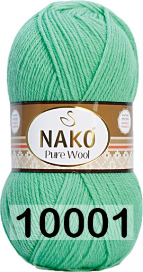 Пряжа Nako Pure Wool 10001 ментол