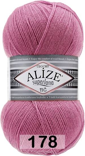 Пряжа Alize Superlana Tig 178 тёмно розовый купить в Москве, цены винтернет-магазине Yarn-Sale