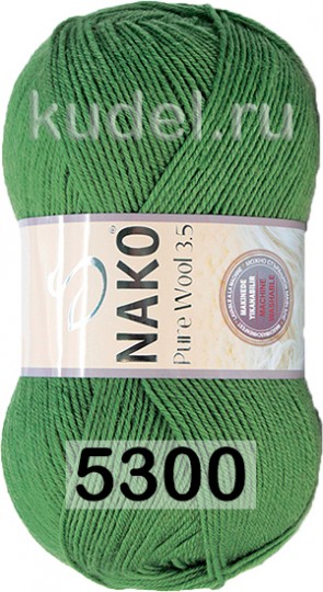Пряжа Nako Pure Wool 3.5 05300 зеленый