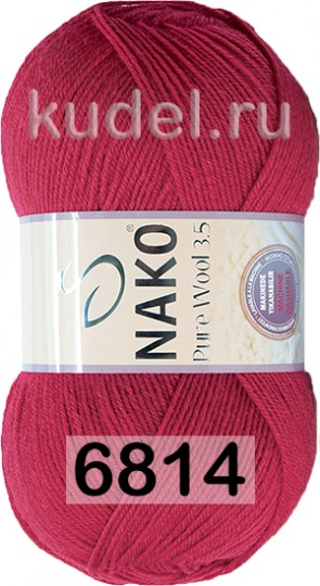 Пряжа Nako Pure Wool 3.5 06814 красный