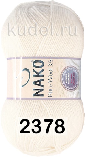 Пряжа Nako Pure Wool 3.5 02378 ваниль