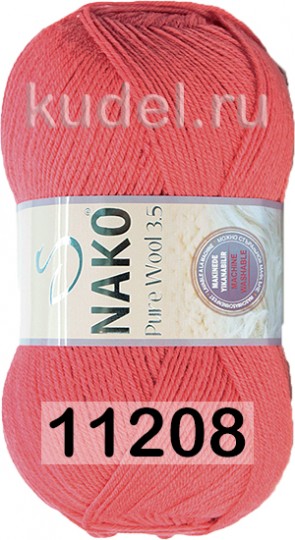 Пряжа Nako Pure Wool 3.5 11208 коралловый