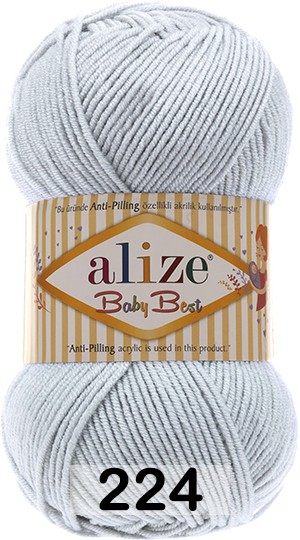 Пряжа Alize Baby Best 224 св.серый купить в Москве, цены в интернет-магазине Yarn-Sale