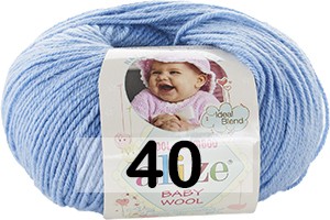 Пряжа Alize Baby Wool 40 голубой