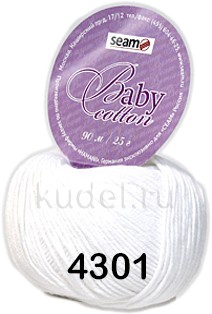 Пряжа Сеам Baby Cotton 4301 белый