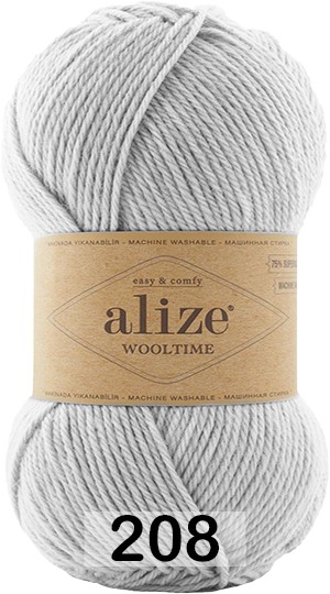 Пряжа Alize Wooltime 208 ТАЛЫЙ СНЕГ