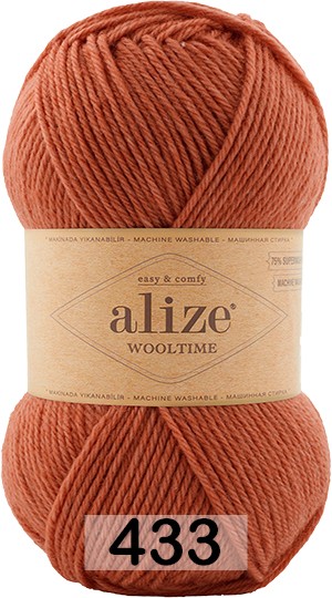 Пряжа Alize Wooltime 433 РЫЖИЙ