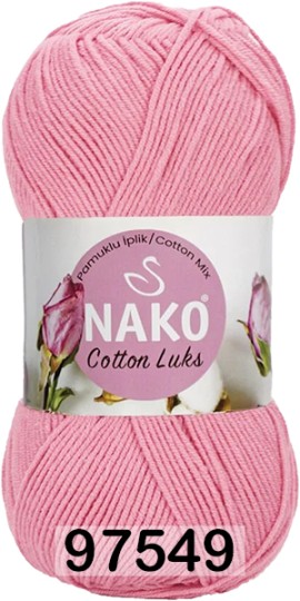 Пряжа Nako Cotton Luks 97549 ярко-розовый