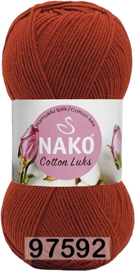 Пряжа Nako Cotton Luks 97592 терракот