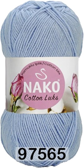 Пряжа Nako Cotton Luks 97565 голубой