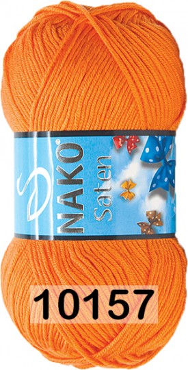 Пряжа Nako Saten 10157 ОРАНЖЕВЫЙ