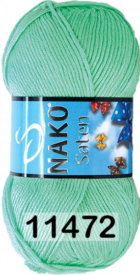 Пряжа Nako Saten 11472 ЗЕЛ.ЛАЗУРЬ