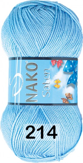 Пряжа Nako Saten 00214 СЕРОВАТО-ГОЛУБОЙ