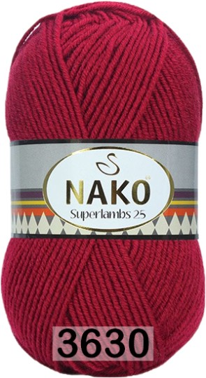 Пряжа Nako Superlambs 25 03630 т.красный