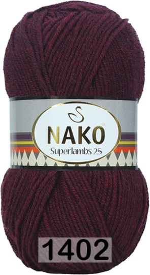 Пряжа Nako Superlambs 25 01402 т.вишневый