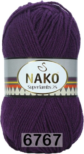 Пряжа Nako Superlambs 25 06767 т.фиолетовый
