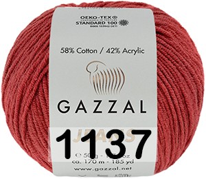 Пряжа Gazzal Jeans 1137 красный