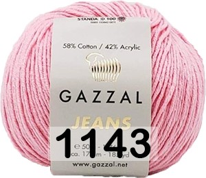 Пряжа Gazzal Jeans 1143 розовый