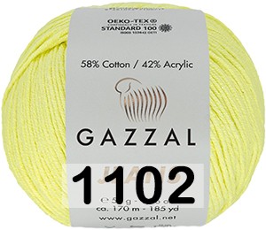 Пряжа Gazzal Jeans 1102 желтый