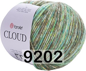 Пряжа YarnArt Cloud 9202 зелено-коричневый меланж