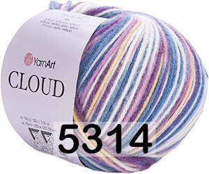 Пряжа YarnArt Cloud 5314 сиренево-синий меланж