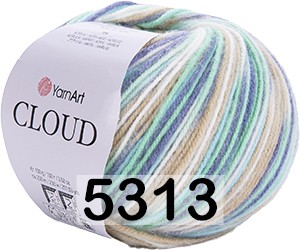 Пряжа YarnArt Cloud 5313 салатово-фиолетовый-беж