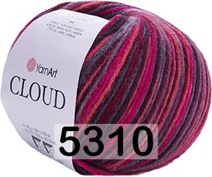 Пряжа YarnArt Cloud 5310 красно-коричневый меланж