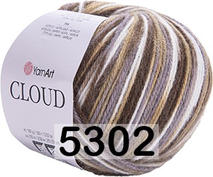 Пряжа YarnArt Cloud 5302 коричнево-белый меланж