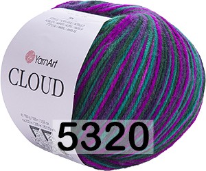 Пряжа YarnArt Cloud 5320 фуксия-изумруд меланж