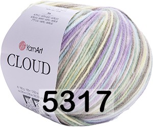 Пряжа YarnArt Cloud 5317 сиренево-желто-зеленый