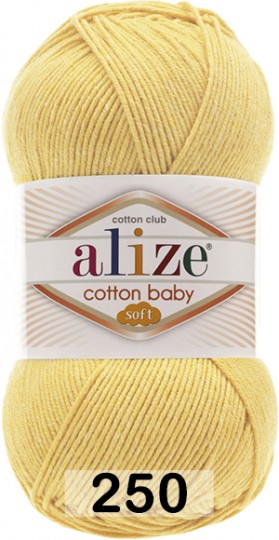 Пряжа Alize Cotton Baby Soft 250 желтый
