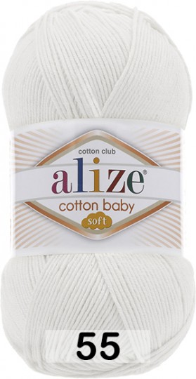 Пряжа Alize Cotton Baby Soft 55 белый